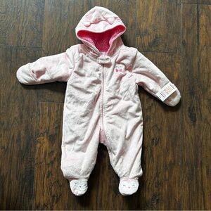 Pink Hooded Baby One Piece